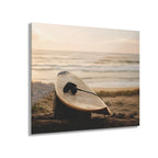 Surfboard Acrylic Wall Art, Coastal Beach Photography Print