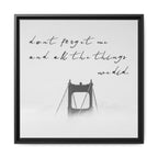 Black and White Framed Canvas, Romantic Quote Wall Art, Foggy Bridge Print