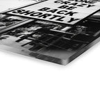 Gone Crazy Be Back Shortly Acrylic Print, Black and White Palm Tree Wall Art, Funny Tropical Sign Photography