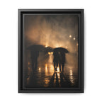 Silhouetted Couples Under Umbrellas Canvas