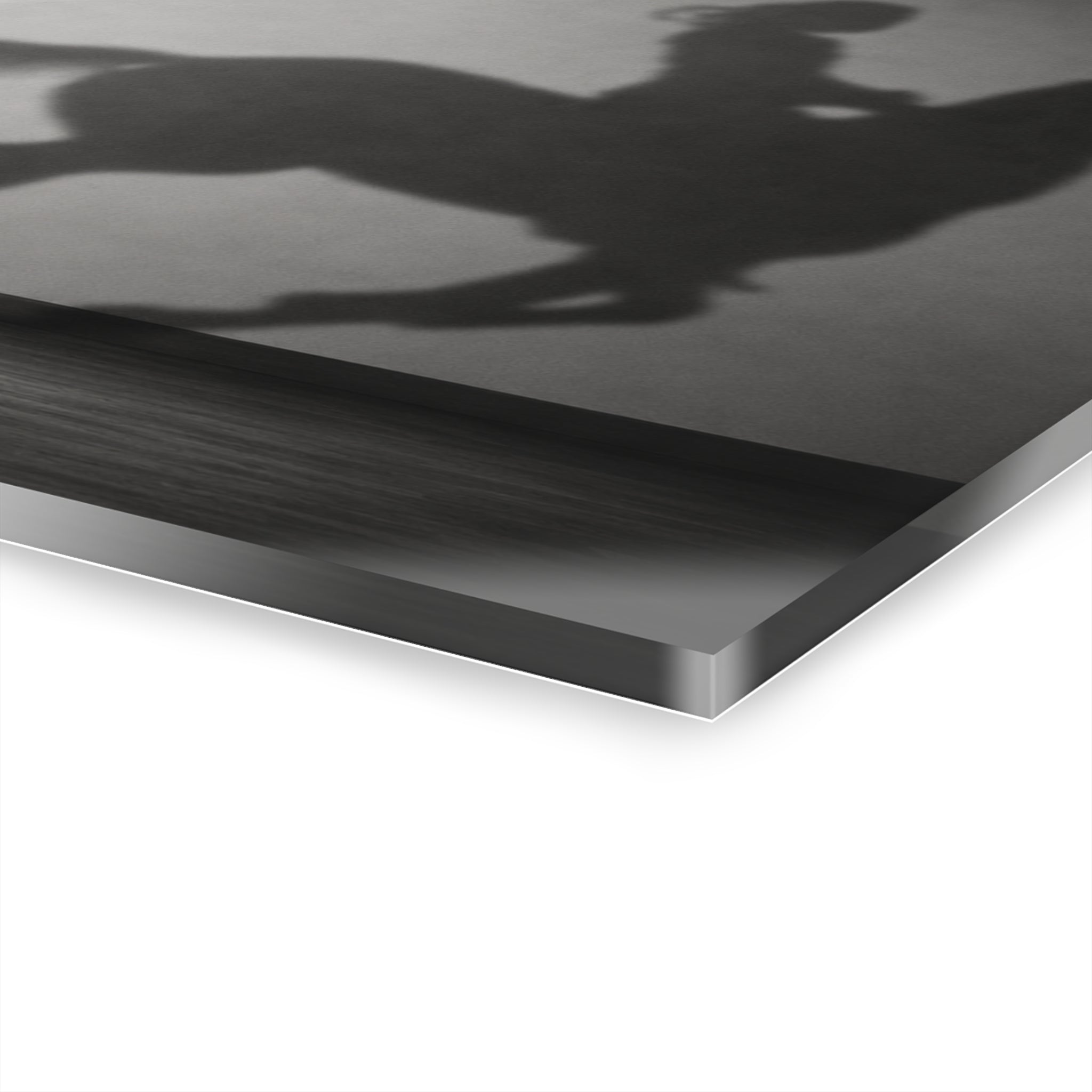 Horse Shadow Acrylic Wall Art, Black and White Childhood Photography, Imagination Print