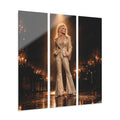 Dolly Parton Acrylic Wall Art Triptych, 3 Panel Nashville Decor, Rhinestone Cowgirl Portrait, 36 x 36 Inches