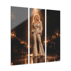 Dolly Parton Acrylic Wall Art Triptych, 3 Panel Nashville Decor, Rhinestone Cowgirl Portrait, 36 x 36 Inches