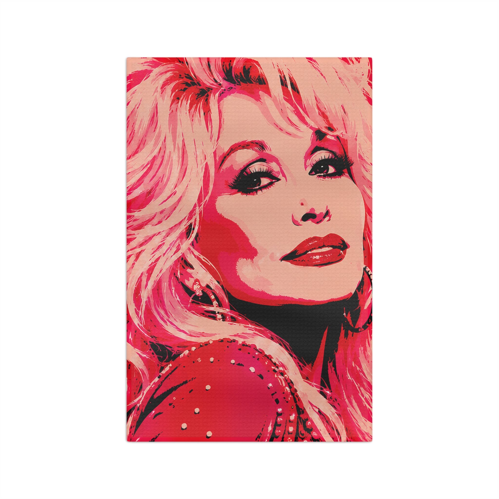 Dolly Parton HOT PINK Tea Towel | Glam Pop Art Kitchen Towel