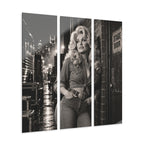 Dolly Parton Acrylic Wall Art Triptych, Black and White Nashville Portrait, 3 Panels