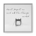 Black and White Framed Canvas, Romantic Quote Wall Art, Foggy Bridge Print