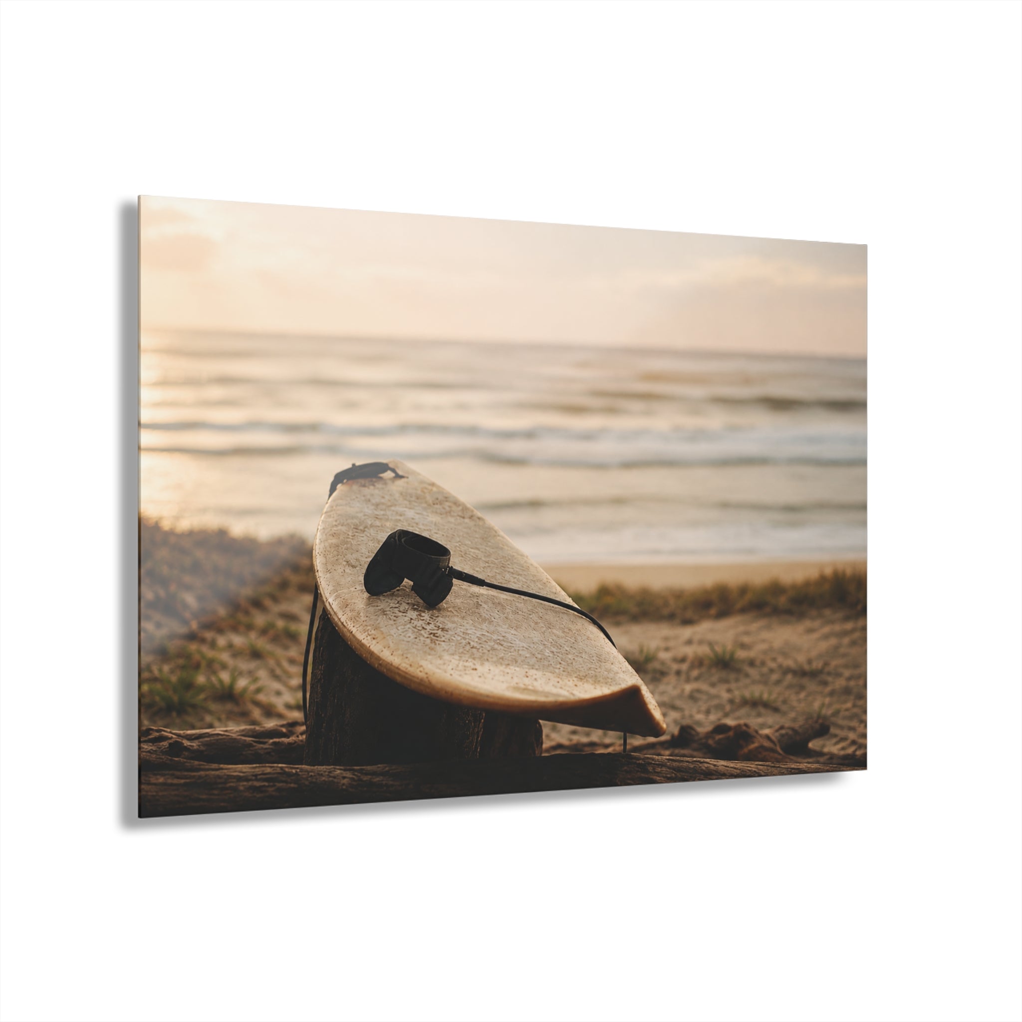 Surfboard Acrylic Wall Art, Coastal Beach Photography Print