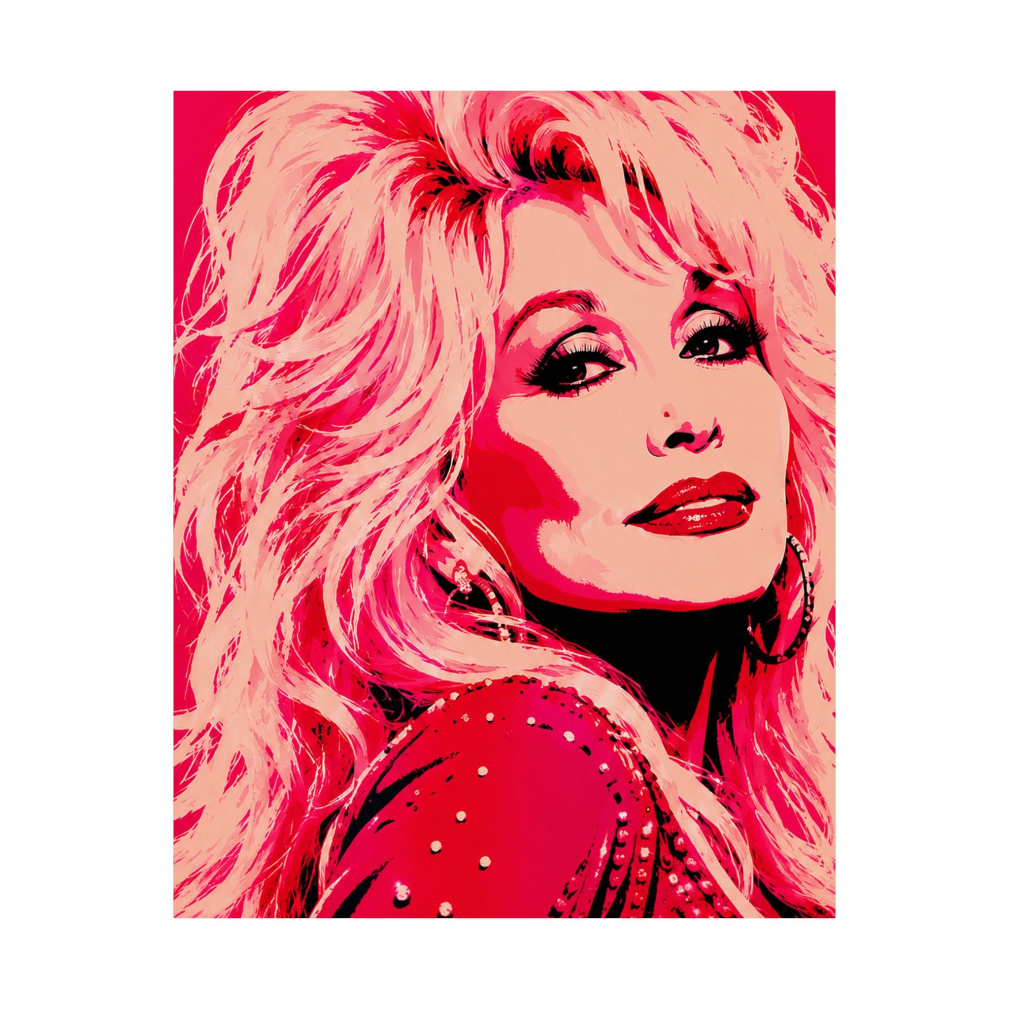 Dolly Parton HOT PINK Poster | Glam Pop Art Wall Print