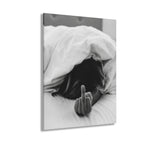 Black and White Acrylic Print, Middle Finger Bedroom Wall Art
