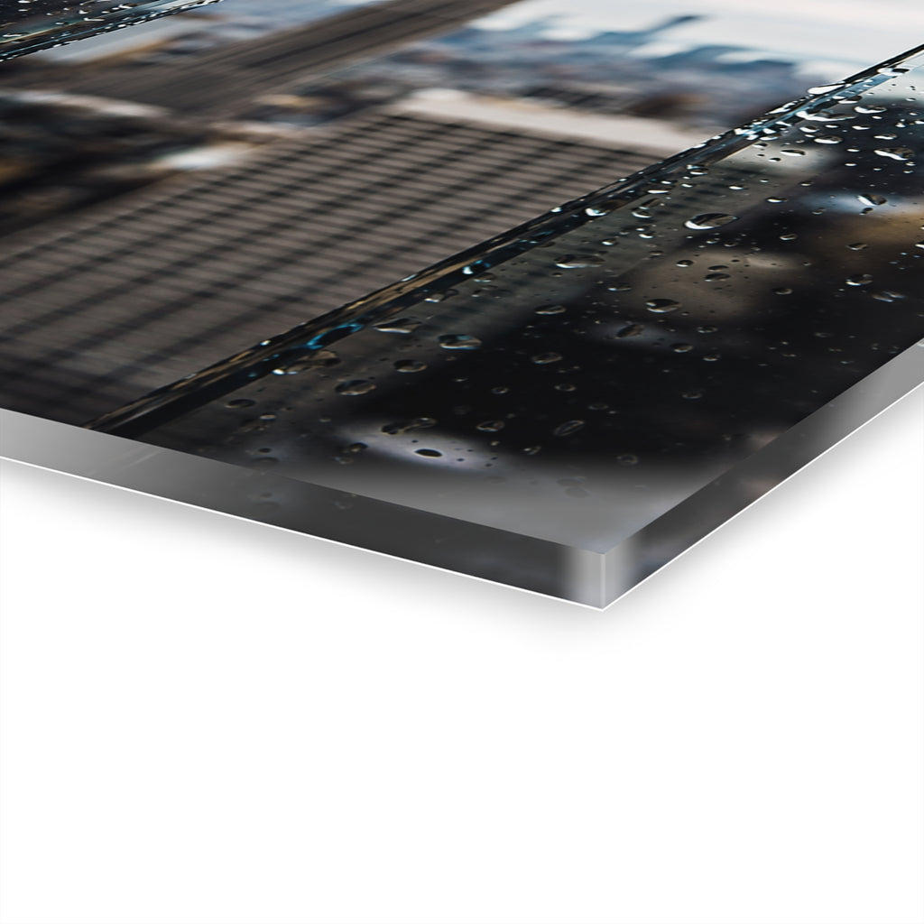 New York Acrylic Wall Art, Rainy NYC Skyline Photography