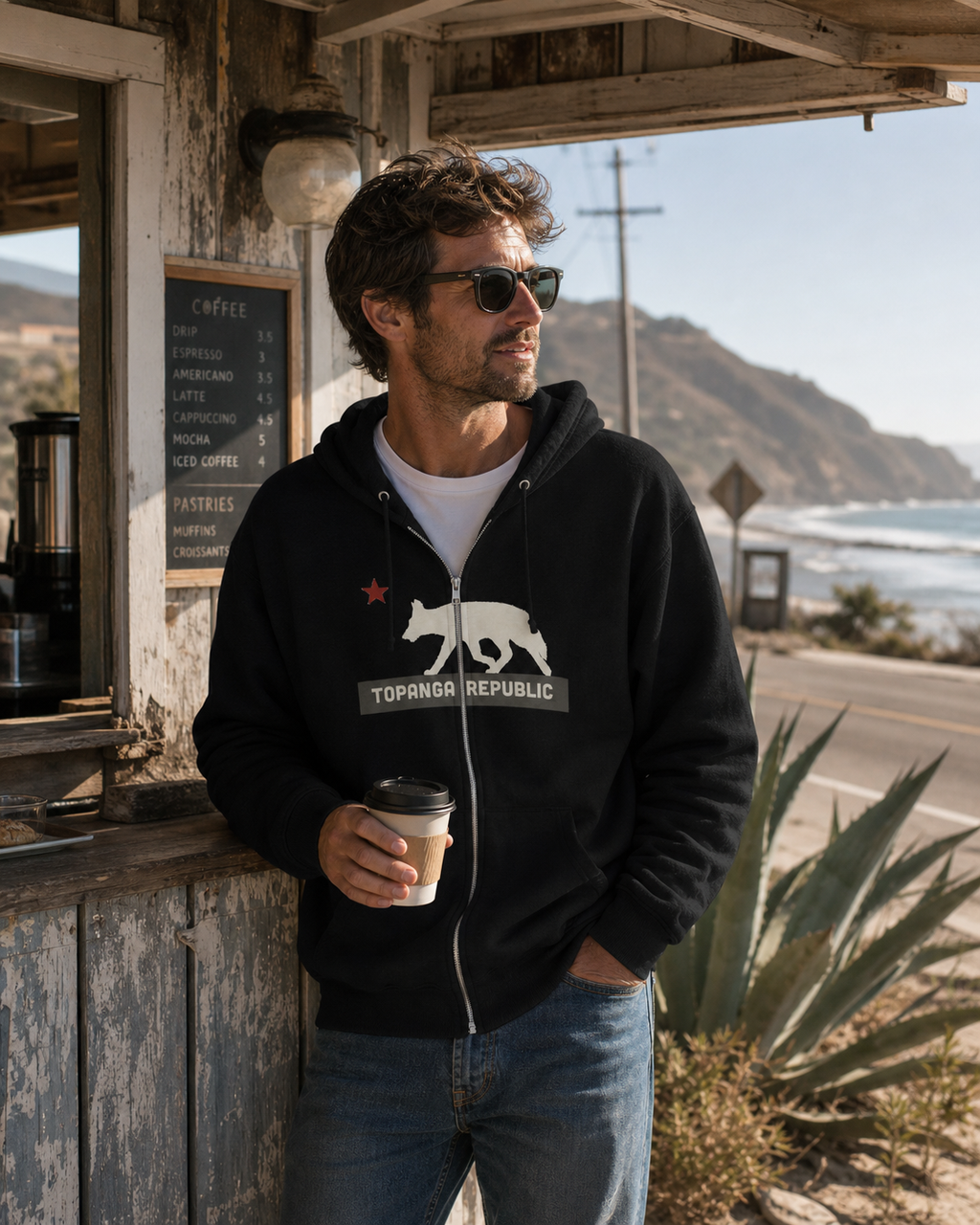 'Topanga Canyon Blvd' Zip Hoodie