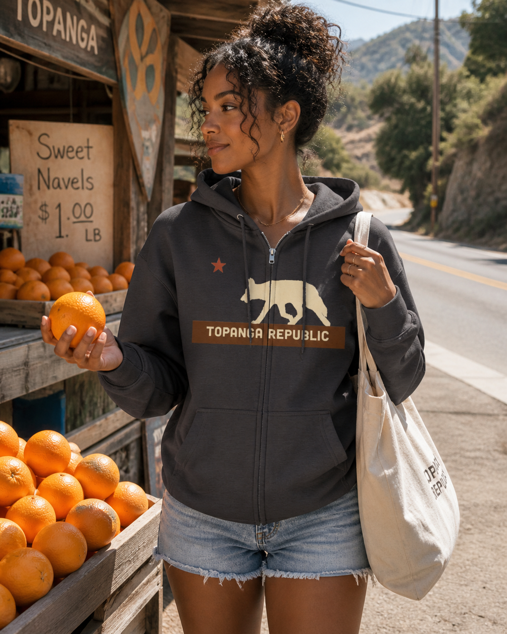 'Old Canyon Road' Zip Hoodie