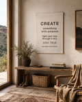 Create Something With Purpose woven wall tapestry | inspirational text wall decor