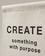 Create Something With Purpose woven wall tapestry | inspirational text wall decor