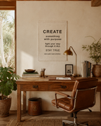 Create Something With Purpose woven wall tapestry | inspirational text wall decor