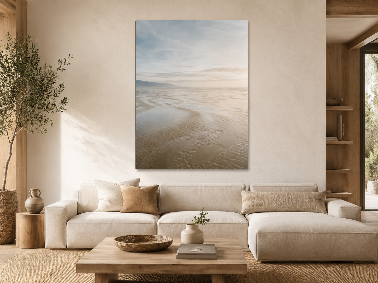 Serene Coastal Tide Acrylic Print — Beach Landscape Wall Art (French Cleat Hanging)