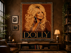 Dolly Parton Pink Woven Throw Blanket, Nashville Cowgirl Portrait (100% Cotton)