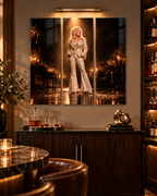 Dolly Parton Acrylic Wall Art Triptych, 3 Panel Nashville Decor, Rhinestone Cowgirl Portrait, 36 x 36 Inches