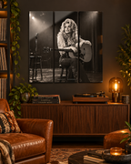 Dolly Parton Acrylic Wall Art Triptych, 3 Panel Nashville Decor, Rhinestone Cowgirl Portrait, 36 x 36 Inches