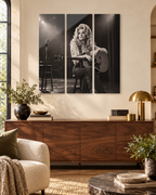 Dolly Parton Acrylic Wall Art Triptych, 3 Panel Nashville Decor, Rhinestone Cowgirl Portrait, 36 x 36 Inches