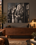 Dolly Parton Acrylic Wall Art Triptych, Black and White Nashville Portrait, 3 Panels