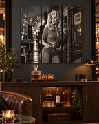 Dolly Parton Acrylic Wall Art Triptych, Black and White Nashville Portrait, 3 Panels