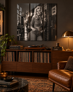 Dolly Parton Acrylic Wall Art Triptych, Black and White Nashville Portrait, 3 Panels