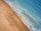 Blue Shoreline Surf | Coastal Abstract