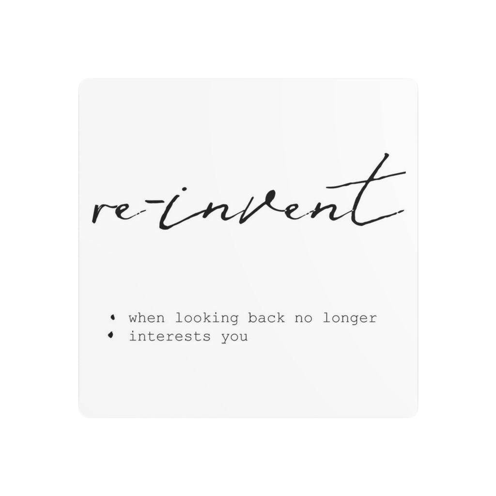 Reinvent Metal Wall Sign, Minimalist Quote Decor, Modern Motivational Wall Art