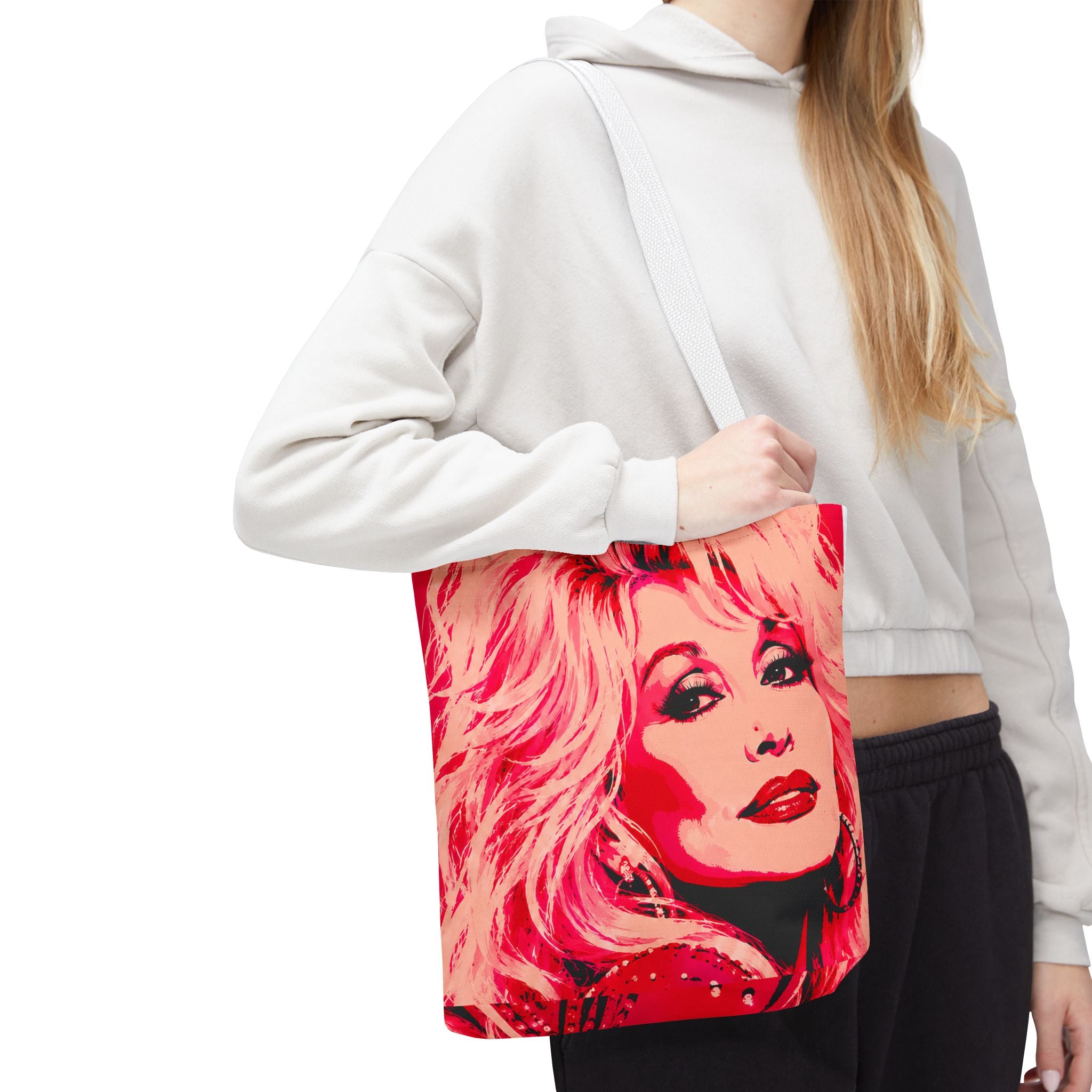 Dolly Parton HOT PINK Tote Bag | Glam Pop Art Carryall