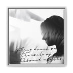 Moody Framed Canvas Wall Art, Black and White Quote Print, Poetic Figure Artwork