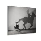 Horse Shadow Acrylic Wall Art, Black and White Childhood Photography, Imagination Print