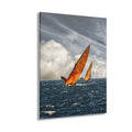 Sailboat Acrylic Wall Art, Dramatic Ocean Racing Photography