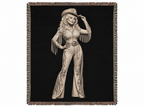 Dolly Parton Rhinestone Cowgirl Woven Blanket | Western Wall Tapestry Throw