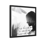Moody Framed Canvas Wall Art, Black and White Quote Print, Poetic Figure Artwork