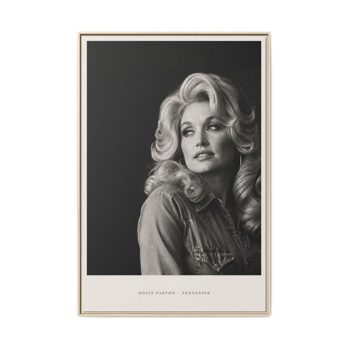 Dolly Parton Wall Art, Black and White Framed Canvas, Tennessee Country Music Decor, Nashville Portrait, Dolly Parton Gift