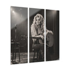 Dolly Parton Acrylic Wall Art Triptych, 3 Panel Nashville Decor, Rhinestone Cowgirl Portrait, 36 x 36 Inches