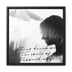 Moody Framed Canvas Wall Art, Black and White Quote Print, Poetic Figure Artwork