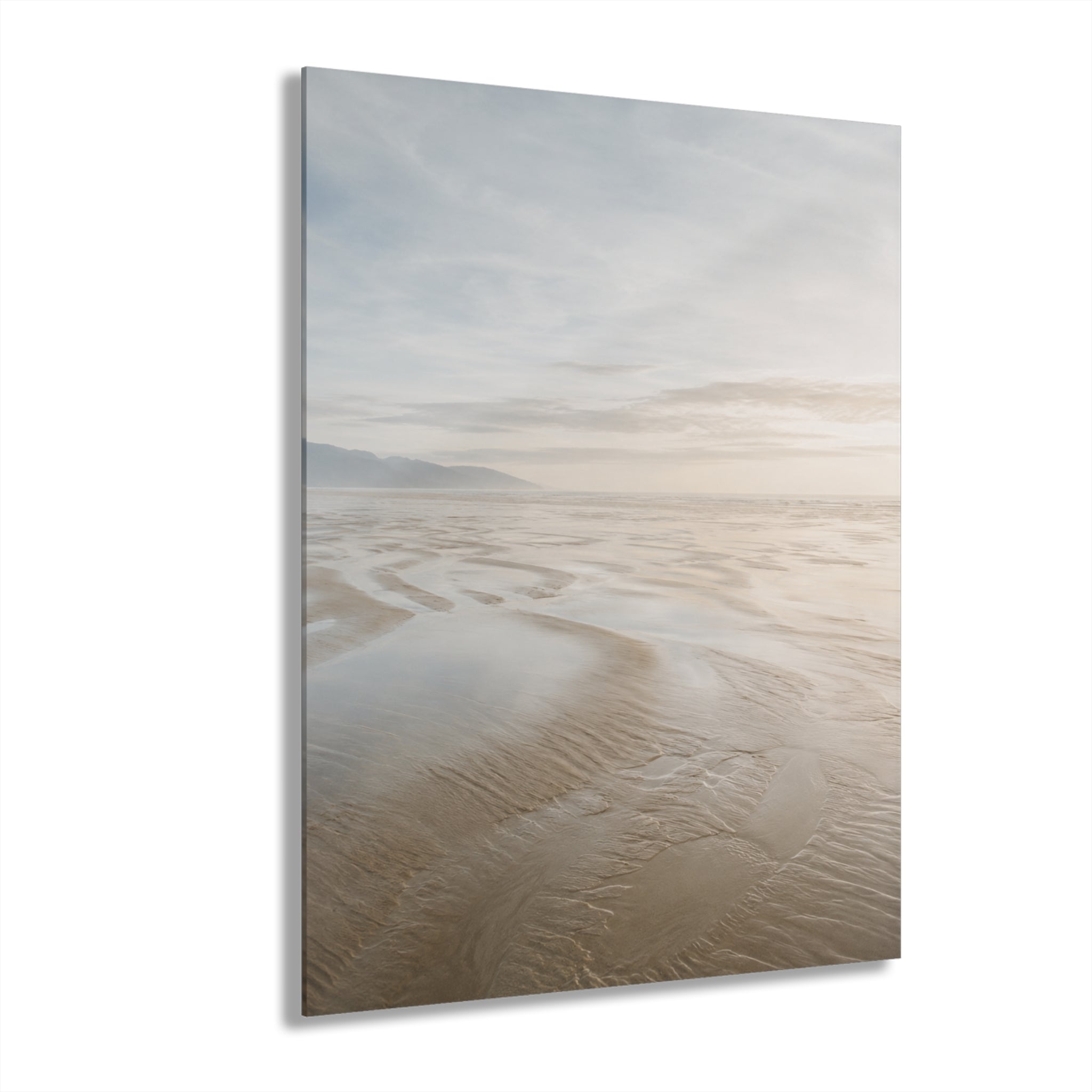 Serene Coastal Tide Acrylic Print — Beach Landscape Wall Art (French Cleat Hanging)