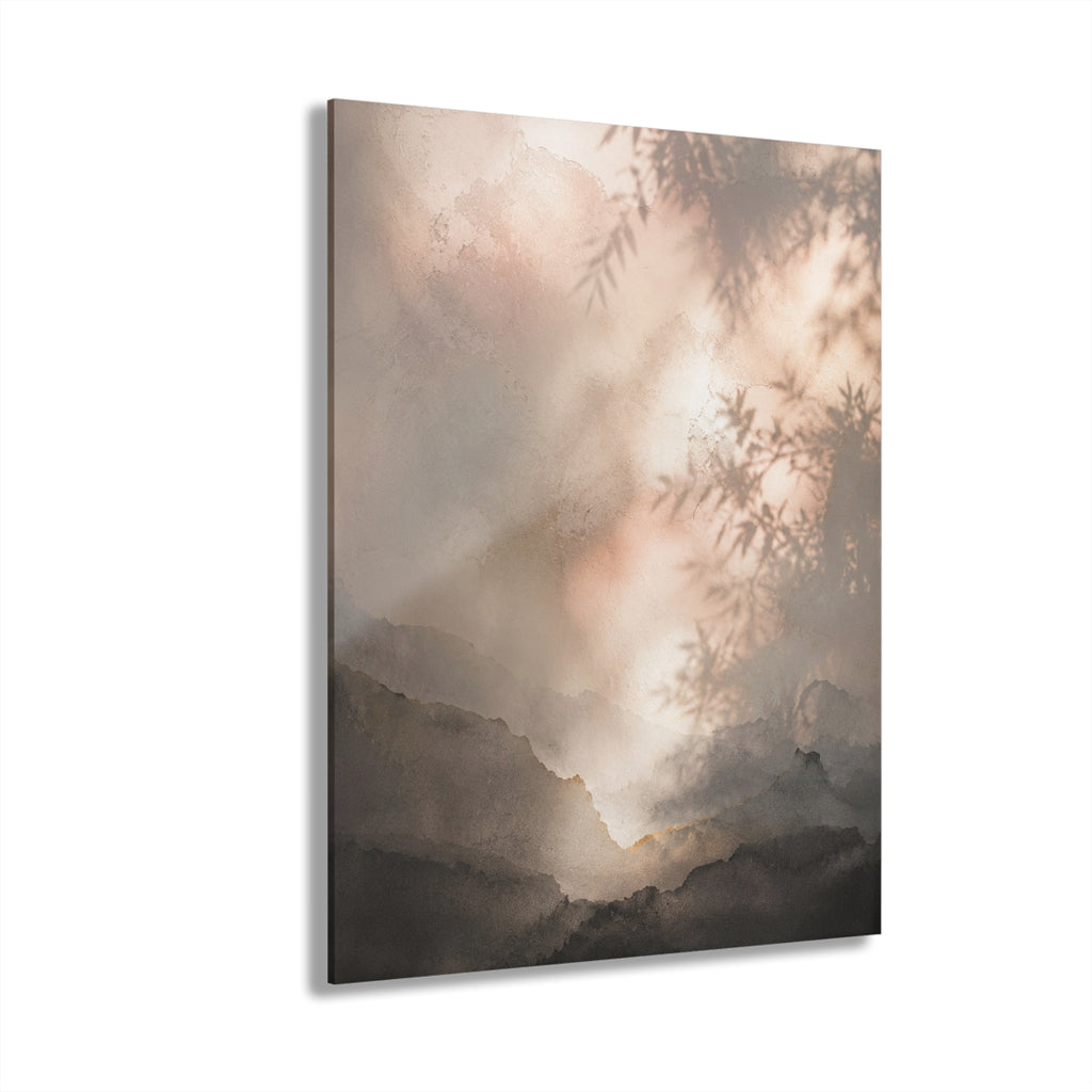 Misty Mountain Landscape Acrylic Print | French Cleat Hanging