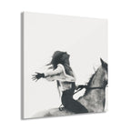 Horse Rider Acrylic Wall Art, Black and White Equestrian Photography, Freedom Art Print