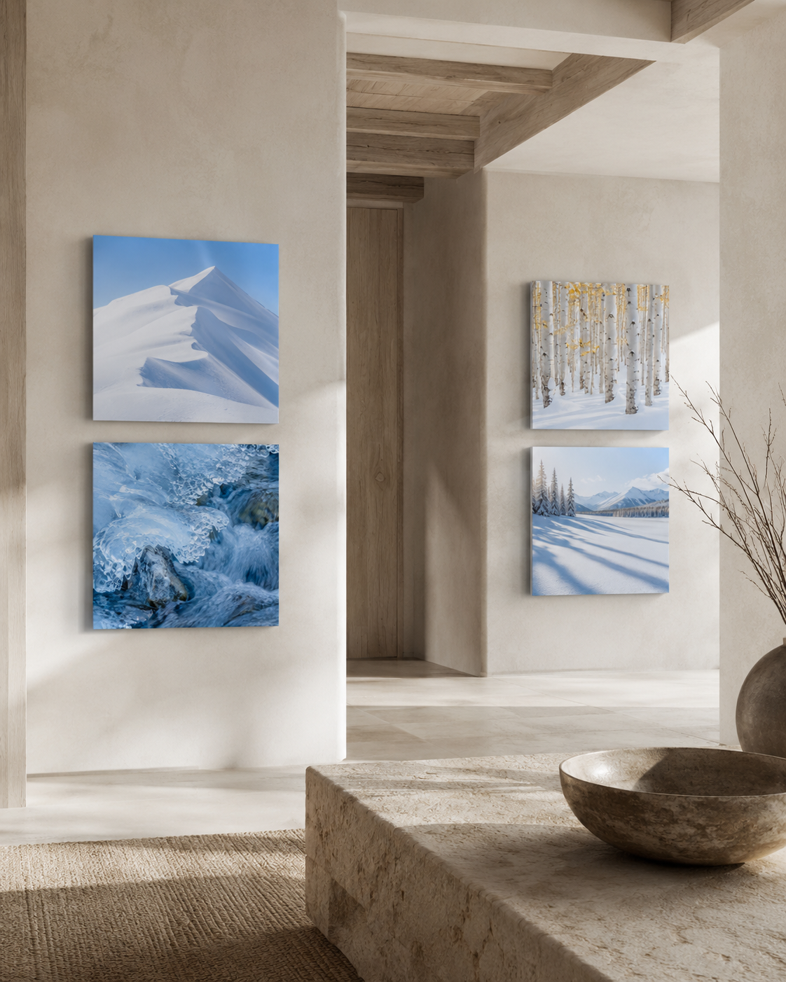 ASPEN | 4-Piece Acrylic Winter Wall Art Set