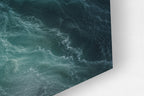 Ocean Waves Acrylic Print – Moody Teal Seascape Wall Art (French Cleat Hanger)