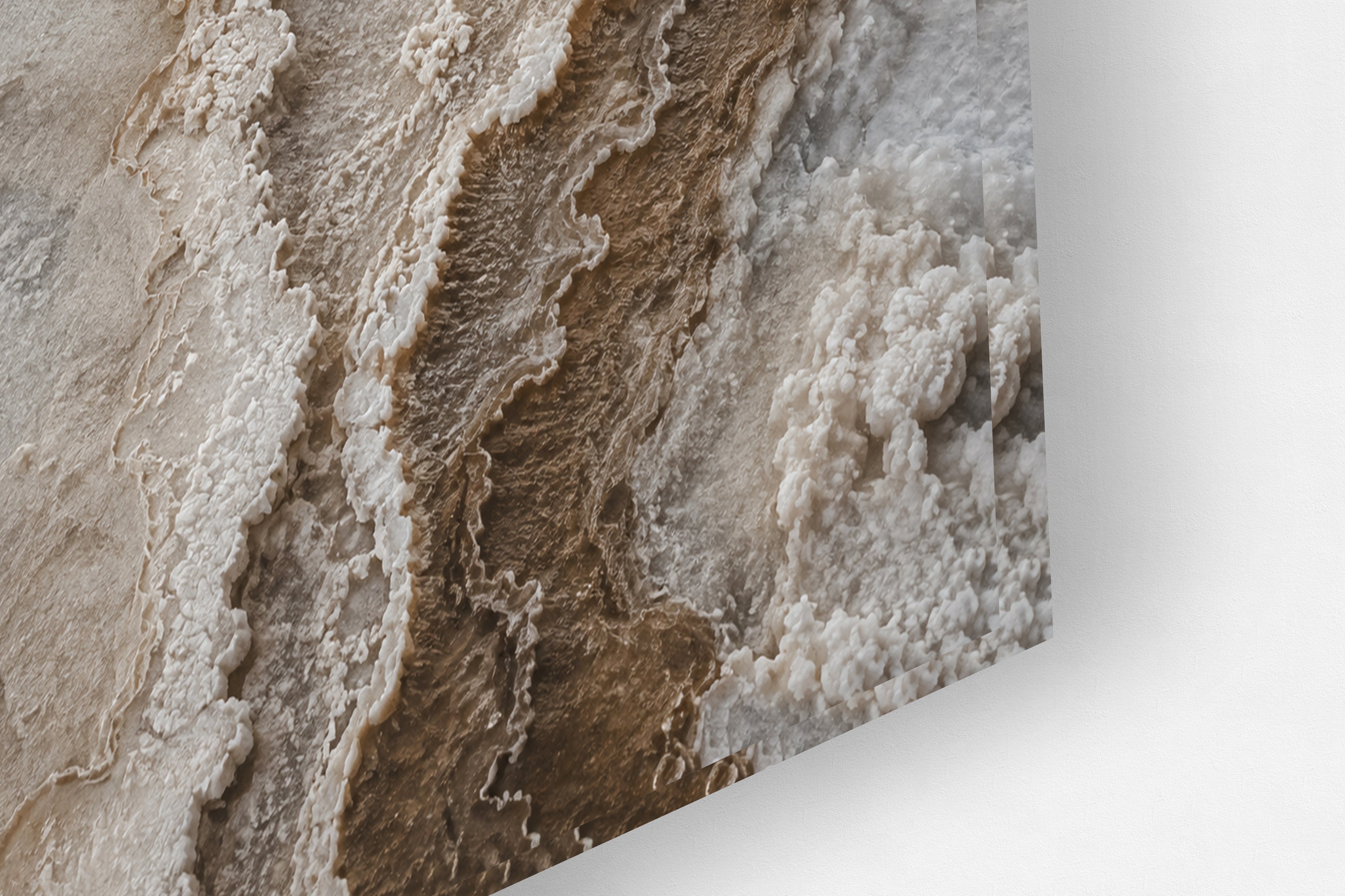 Abstract Earth Tone Acrylic Wall Art – Textured Mineral Print
