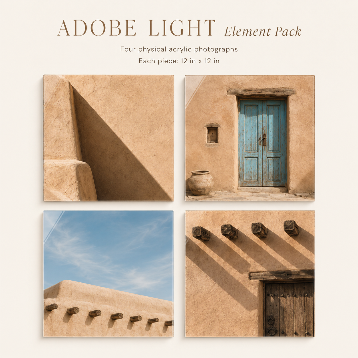 ADOBE LIGHT | 4-Piece Southwest Acrylic Wall Art Set