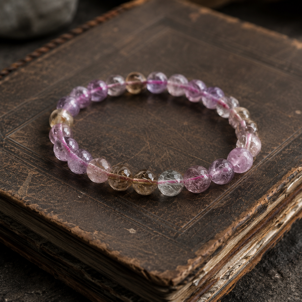 Auralite 23 Round Bead Bracelet 8mm - Ancient Wisdom