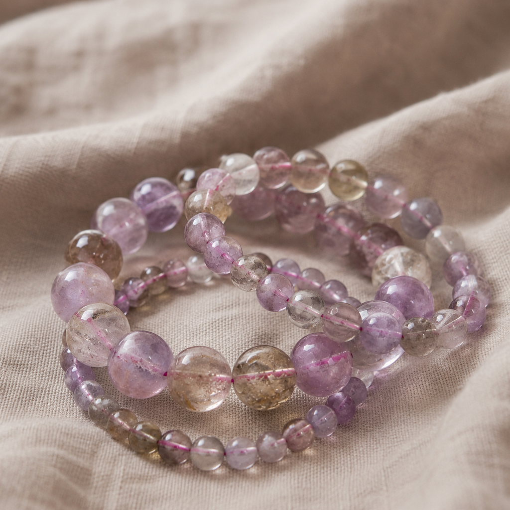 Auralite 23 Round Bead Bracelet 8mm - Ancient Wisdom
