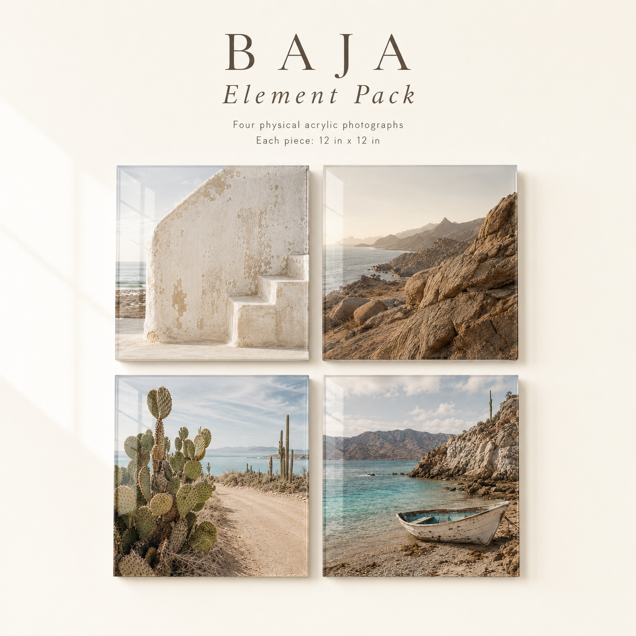 BAJA | 4-Piece Coastal Desert Acrylic Wall Art Set