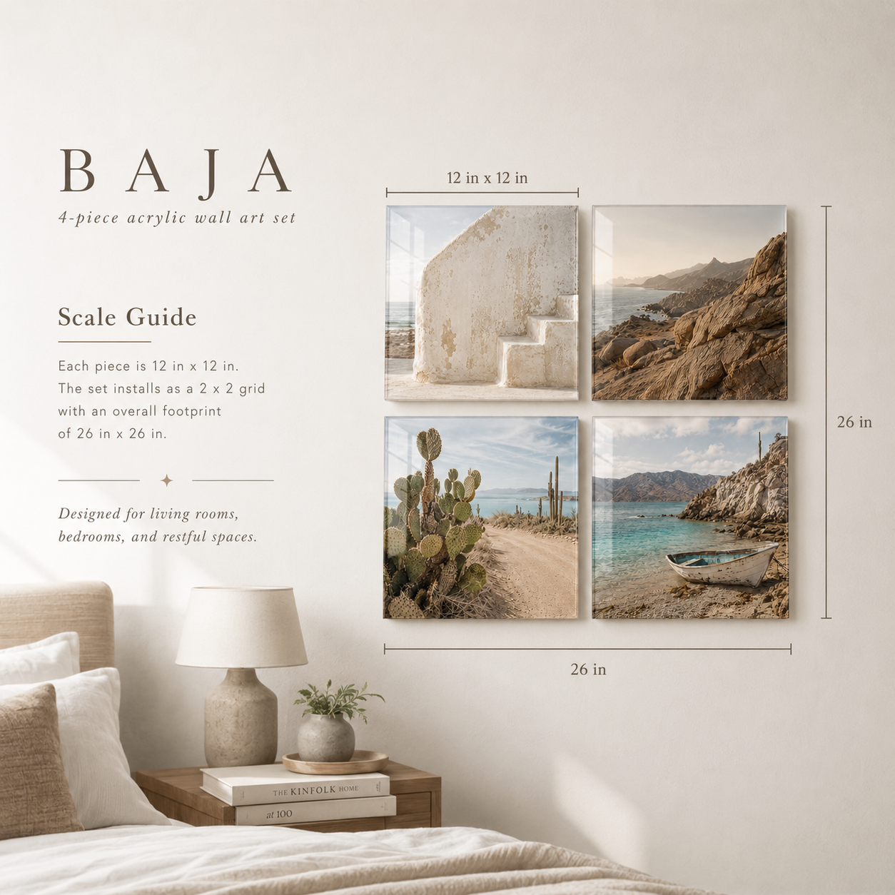 BAJA | 4-Piece Coastal Desert Acrylic Wall Art Set