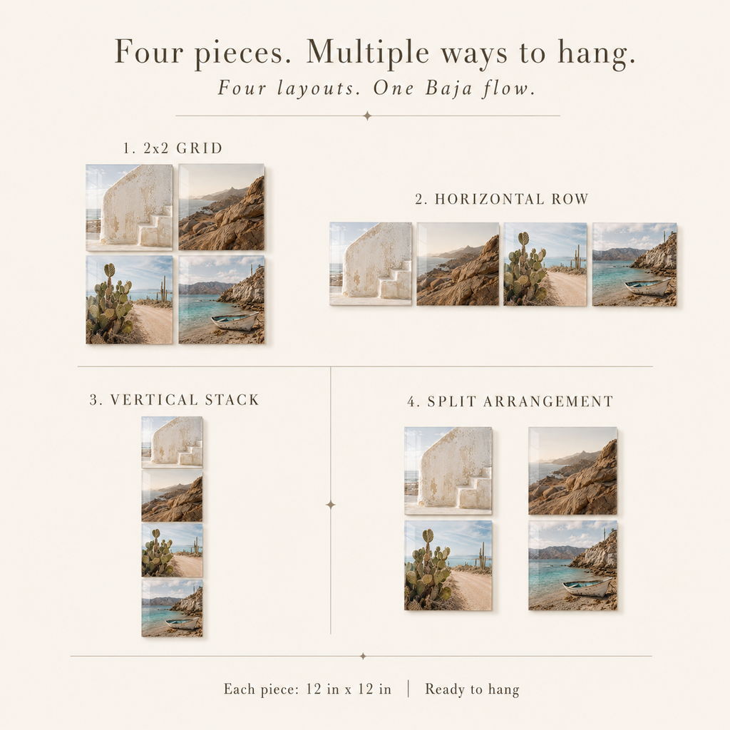 BAJA | 4-Piece Coastal Desert Acrylic Wall Art Set